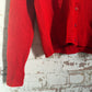 1970s Red Wool Knitted Cardigan Jumper