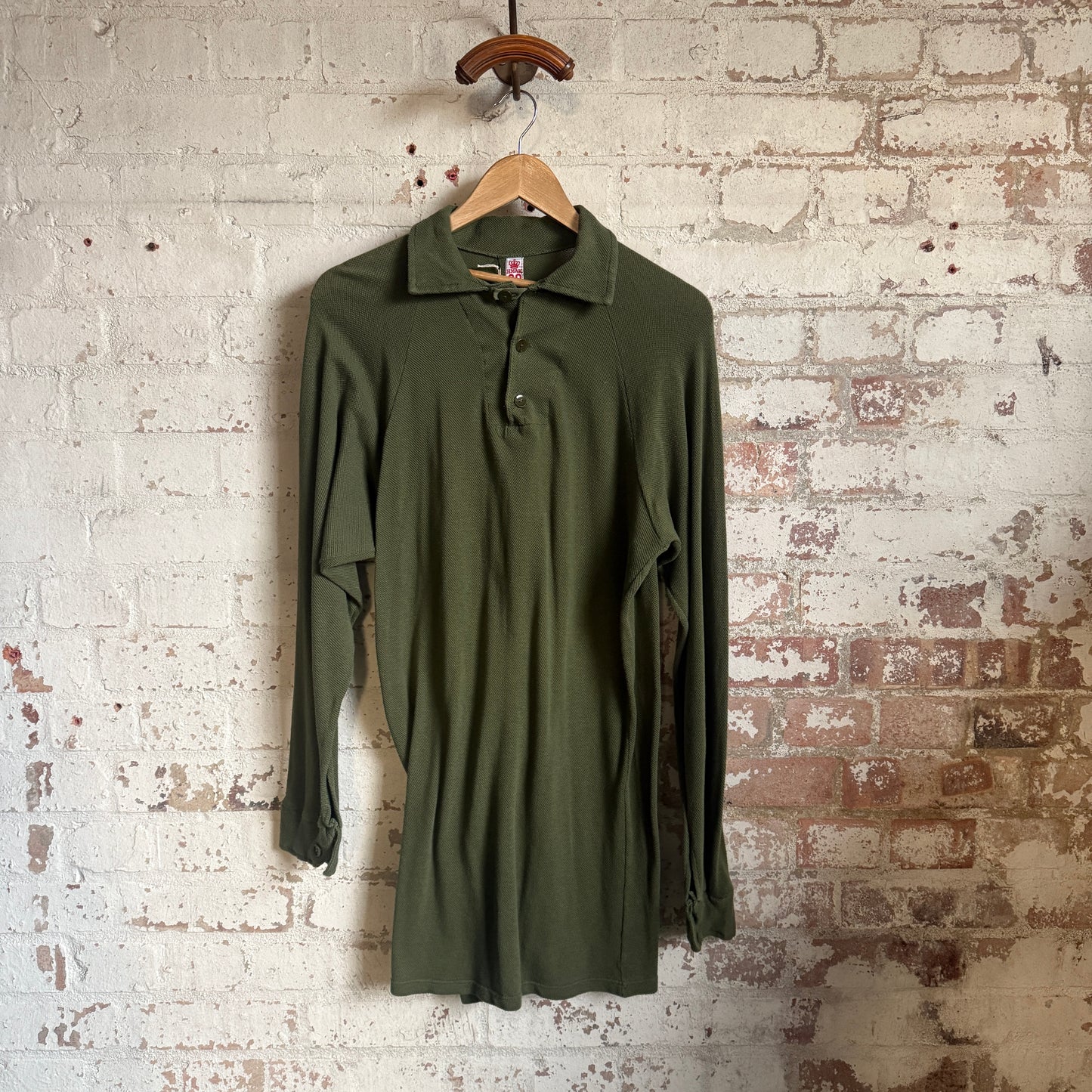1980s Khaki Green Swedish Military Shirt