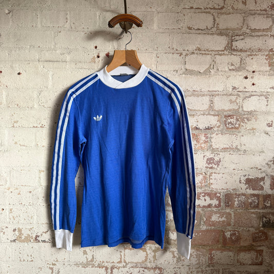 1980s Blue Adidas Ventex Template Long Sleeve Top