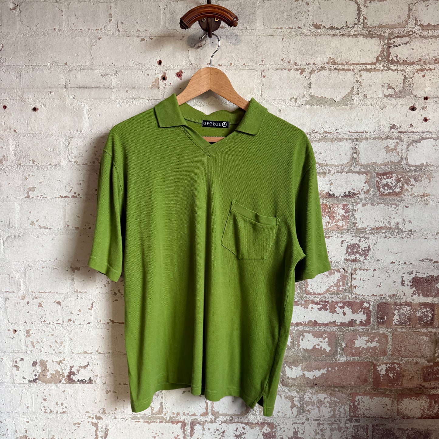 1990s Green George Polo Shirt Top