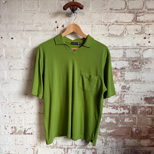 1990s Green George Polo Shirt Top