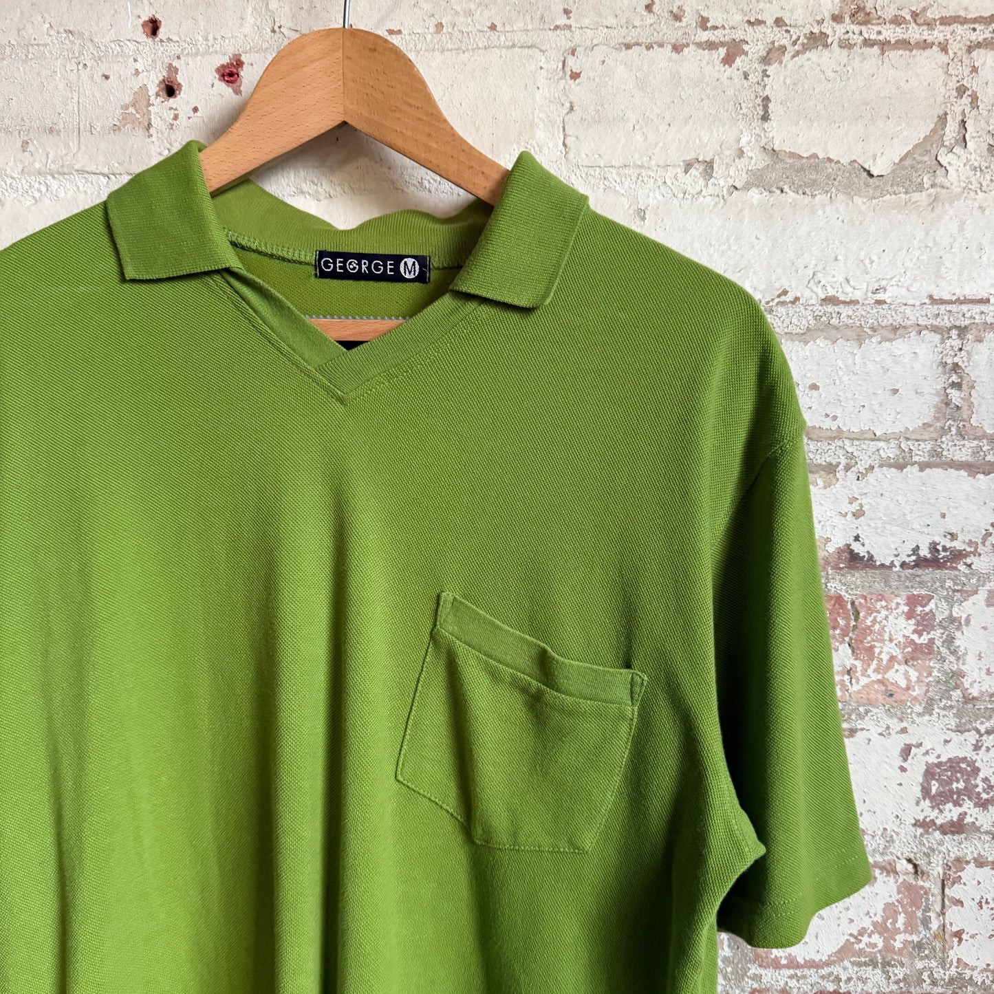 1990s Green George Polo Shirt Top