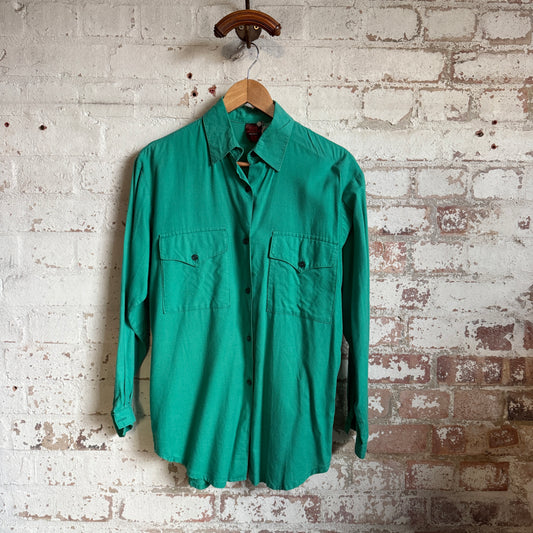 1980s Green Cotton Button Shirt