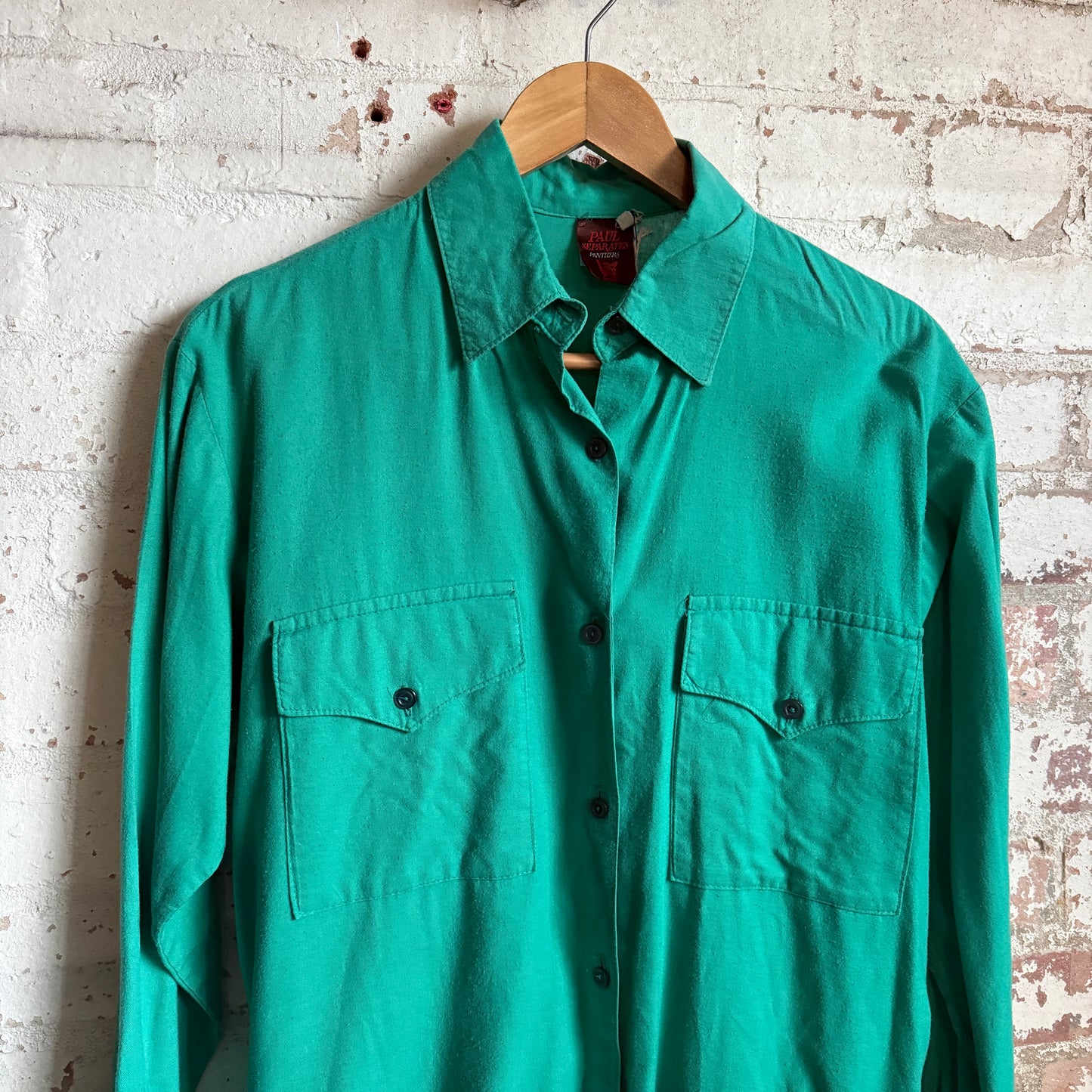 1980s Green Cotton Button Shirt