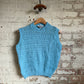 1970s Blue Knitted Tank Top Sweater Vest Jumper