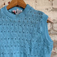 1970s Blue Knitted Tank Top Sweater Vest Jumper