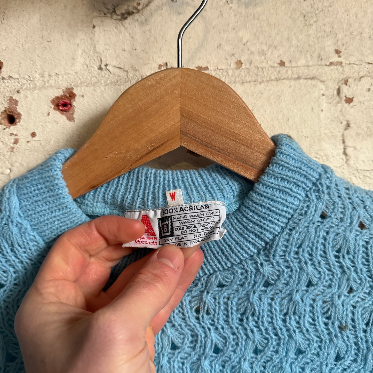 1970s Blue Knitted Tank Top Sweater Vest Jumper