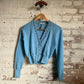 1940s Baby Blue Wool British Knitted Cardigan Jumper