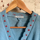 1940s Baby Blue Wool British Knitted Cardigan Jumper