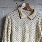 1970s Cream Specked Collared Knitted Jumper