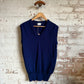 1980s Navy Knitted Tank Top Sweater Vest Jumper