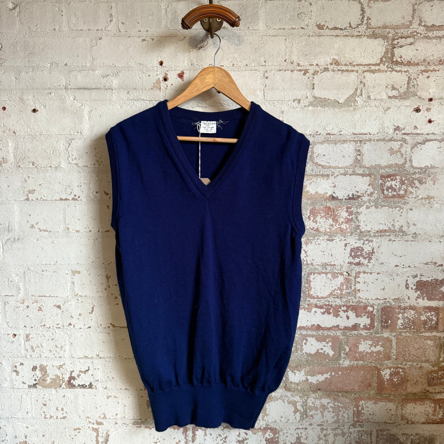 1980s Navy Knitted Tank Top Sweater Vest Jumper