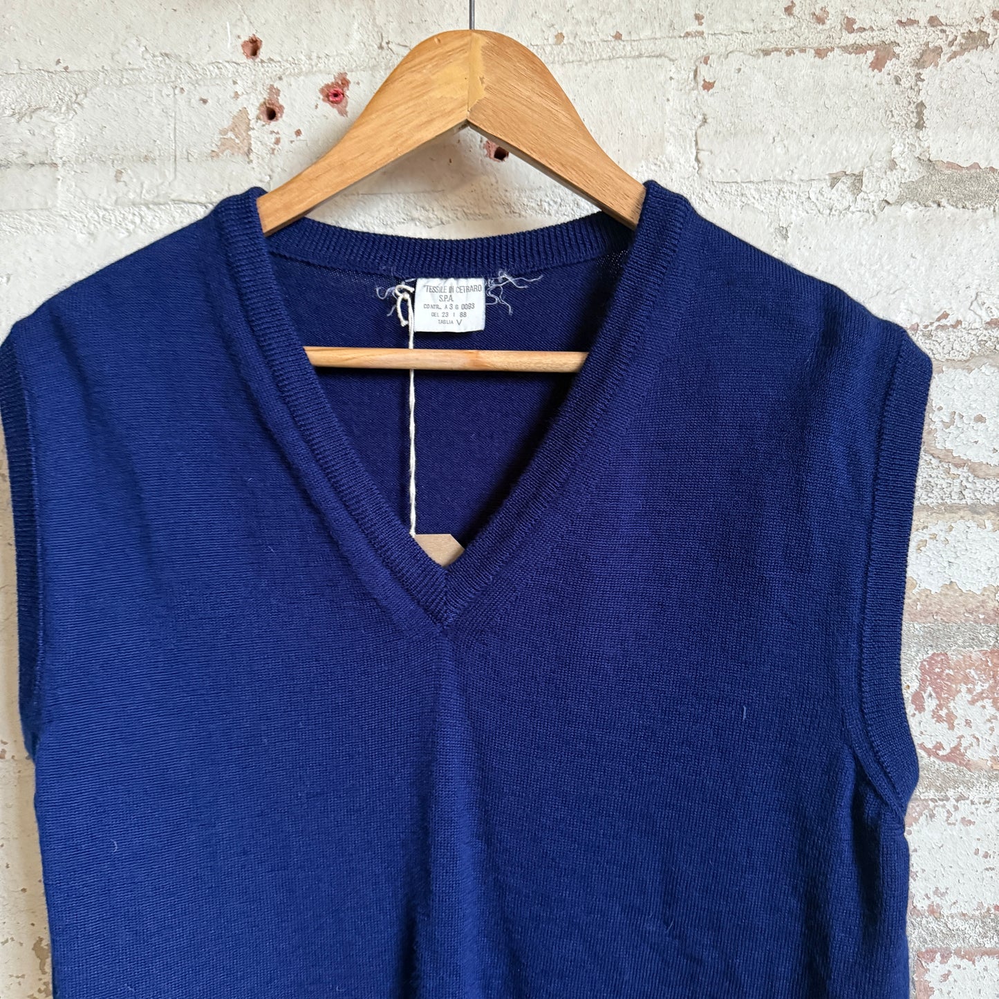 1980s Navy Knitted Tank Top Sweater Vest Jumper