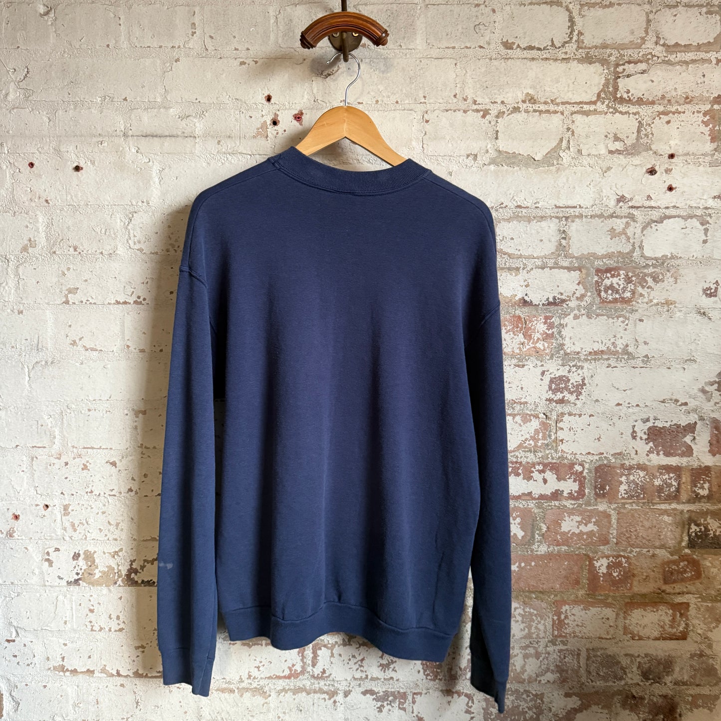 1990s Navy Faded Distressed Sweatshirt Jumper