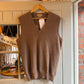 1960s Beige Italian Alpaca Knitted Tank Top Jumper