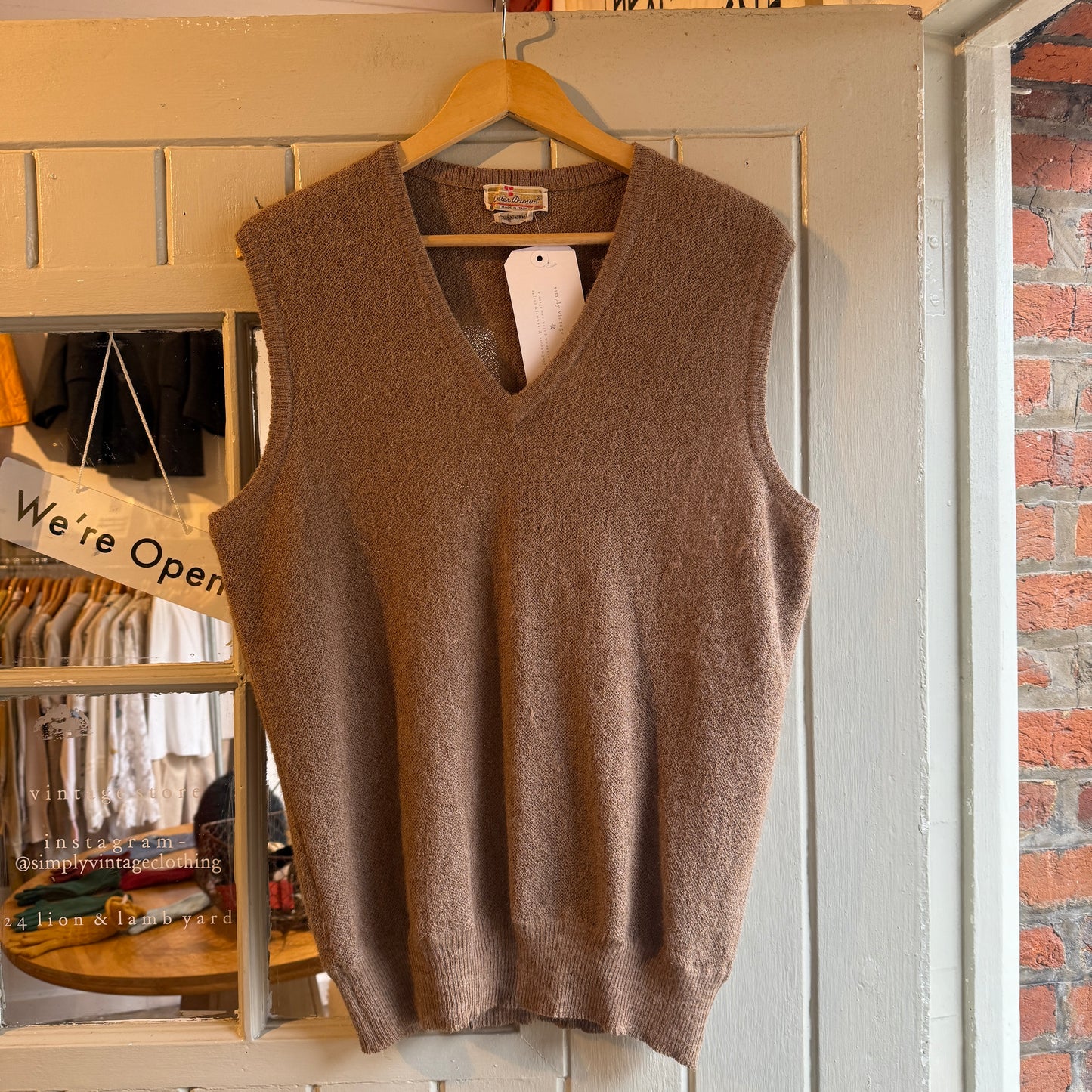 1960s Beige Italian Alpaca Knitted Tank Top Jumper