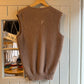 1960s Beige Italian Alpaca Knitted Tank Top Jumper