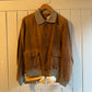 1960s Brown Italian Suede Leather Button Jacket Coat