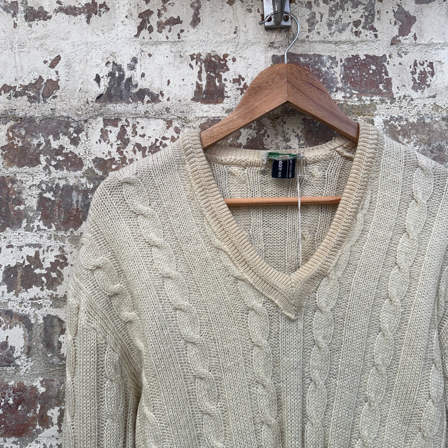 1960s Cream Fred Perry Wool Knitted Jumper