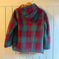 1960s Tartan Red Wool Zip Hooded Jacket