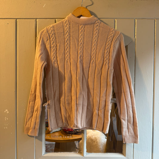 1970s Beige Cable Knitted Jumper