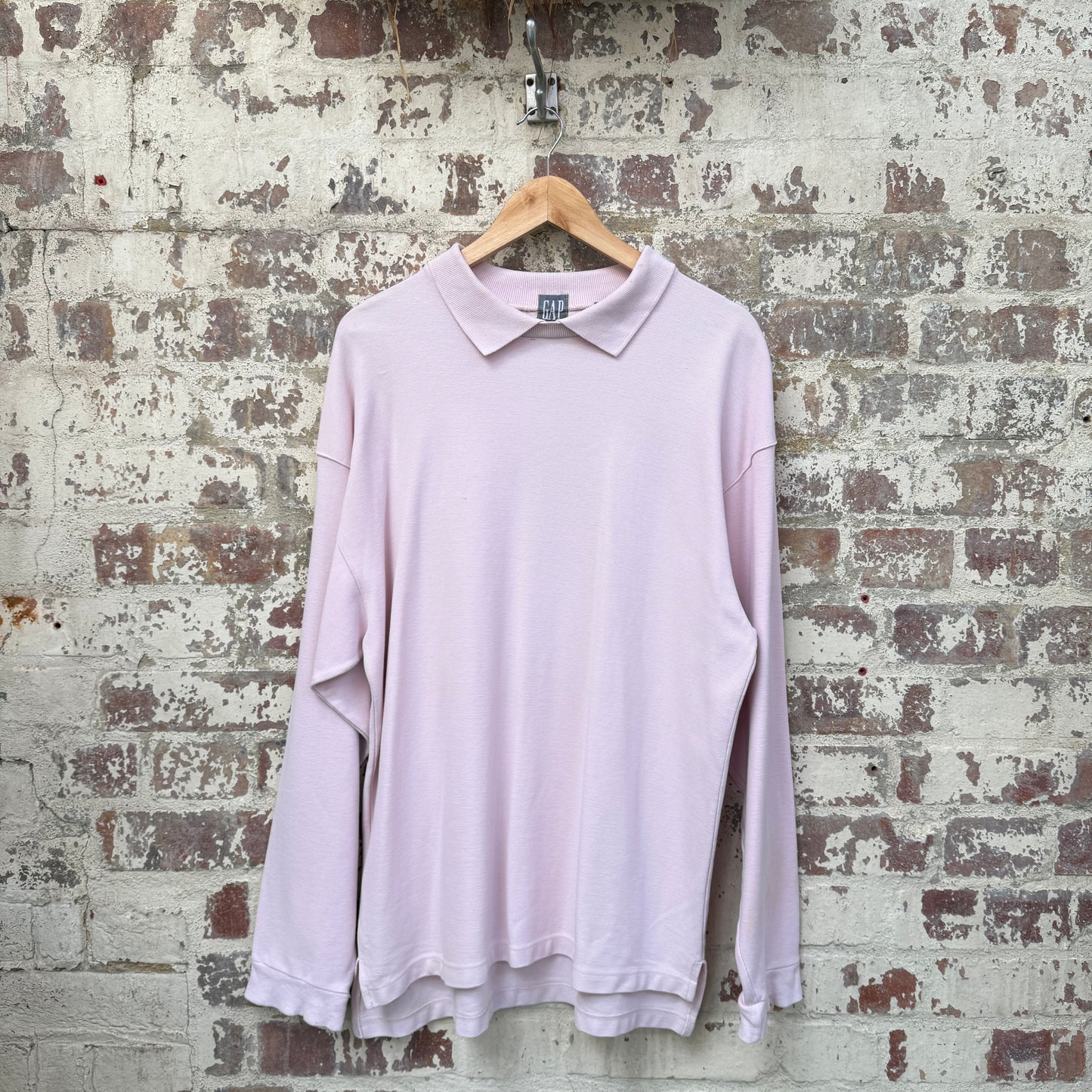 1990s Pink Gap Collared Sweatshirt Jumper