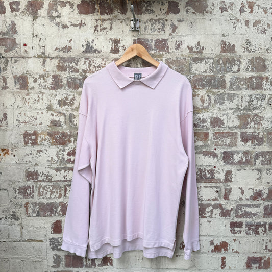 1990s Pink Gap Collared Sweatshirt Jumper
