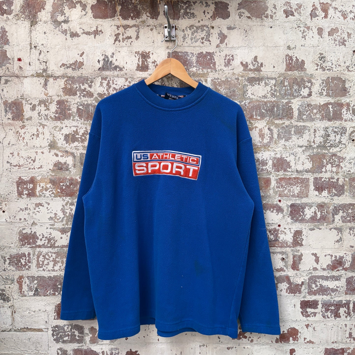 1990s Blue US Athletic Fleece Jumper