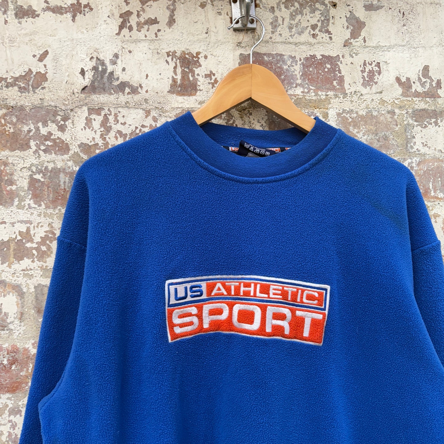 1990s Blue US Athletic Fleece Jumper