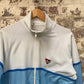 1980s Baby Blue and White Zip Up Track Top