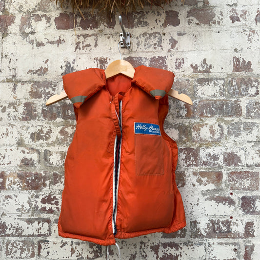 1960s Orange Helly Hansen Zip Life Jacket Gilet