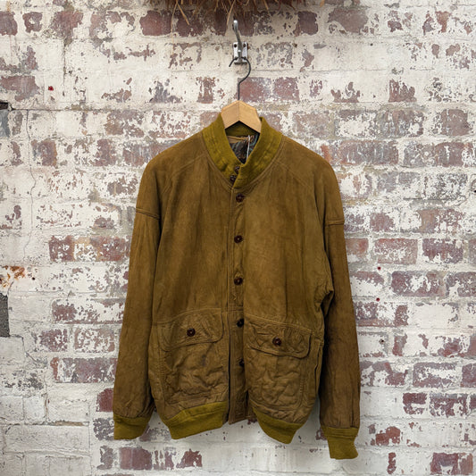 1970s Beige Suede Bomber Jacket