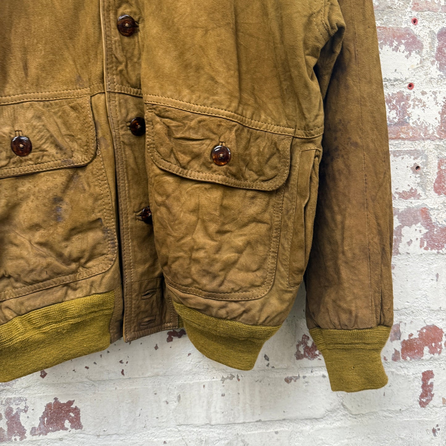 1970s Beige Suede Bomber Jacket