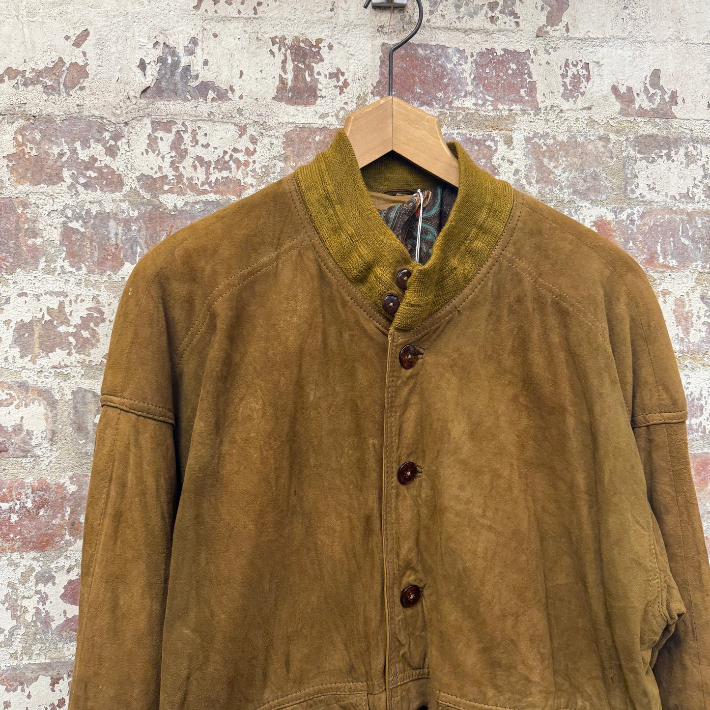 1970s Beige Suede Bomber Jacket