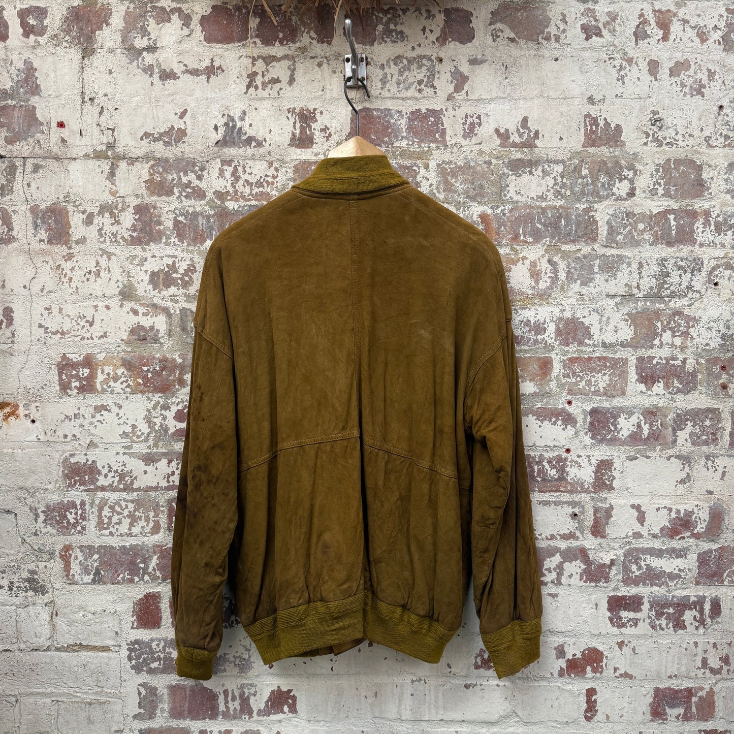 1970s Beige Suede Bomber Jacket
