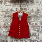 1970s Red Wool Hunting Waistcoat