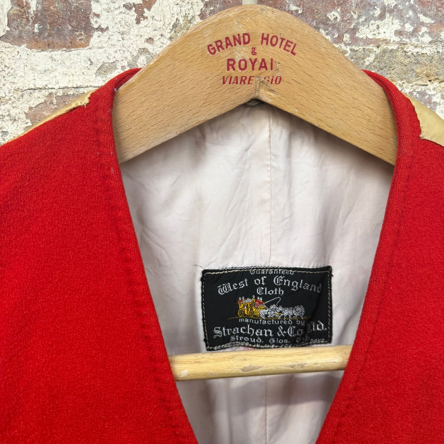 1970s Red Wool Hunting Waistcoat
