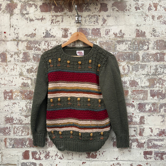 1980s Green Knitted Jumper