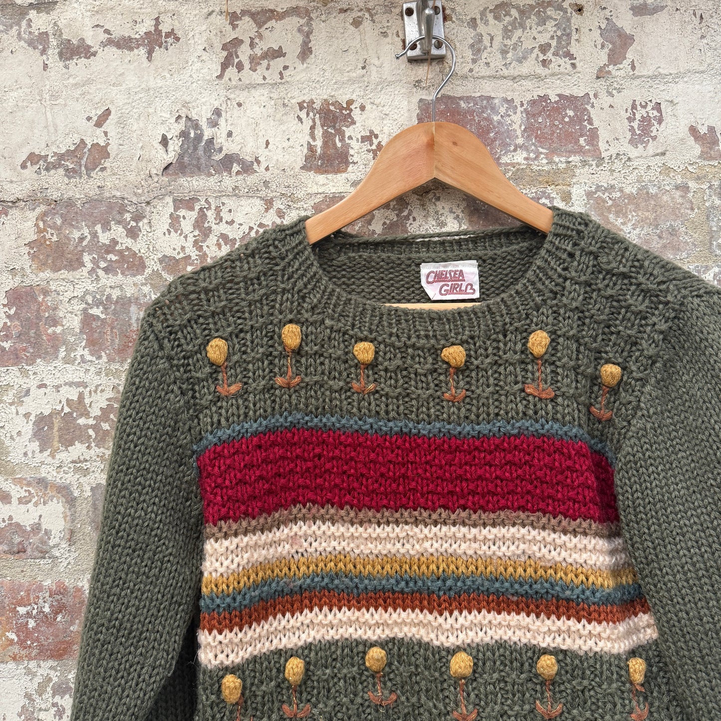 1980s Green Knitted Jumper
