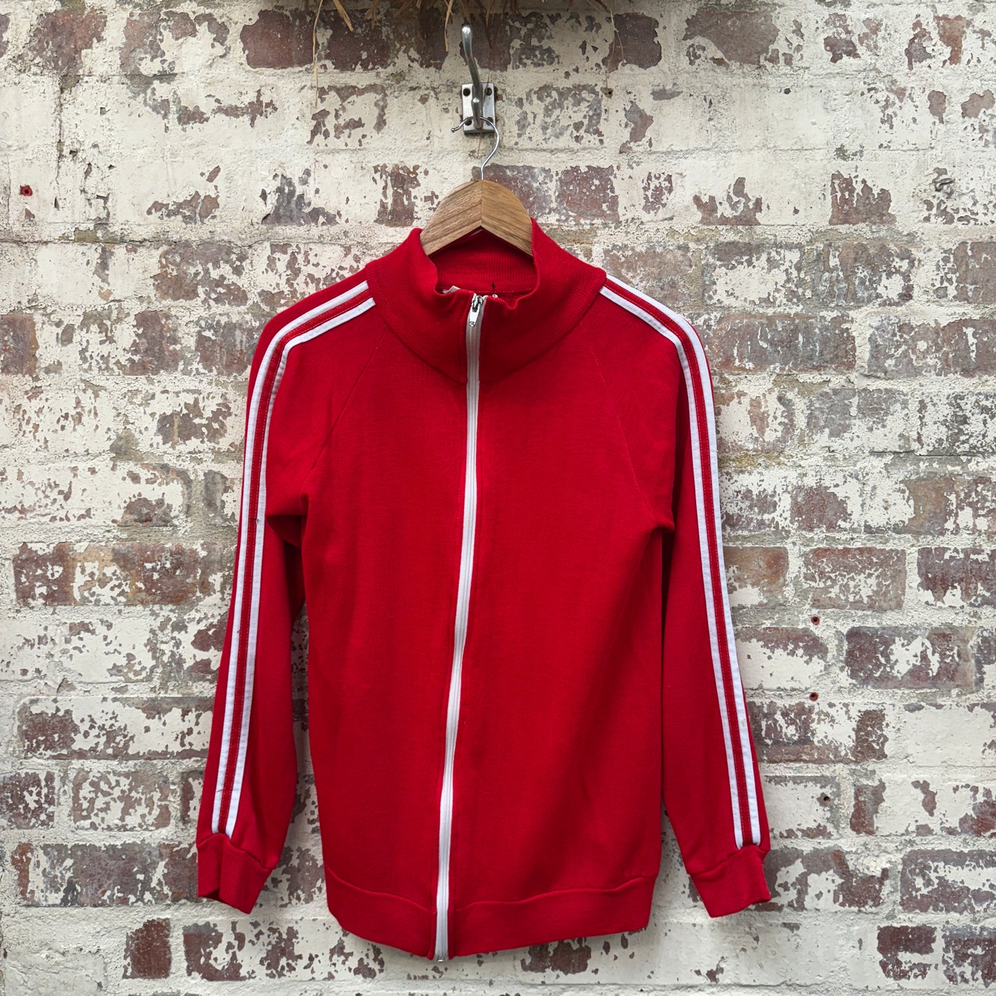 1980s Red Zip Up Track Top