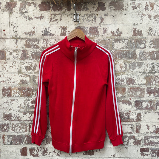 1980s Red Zip Up Track Top