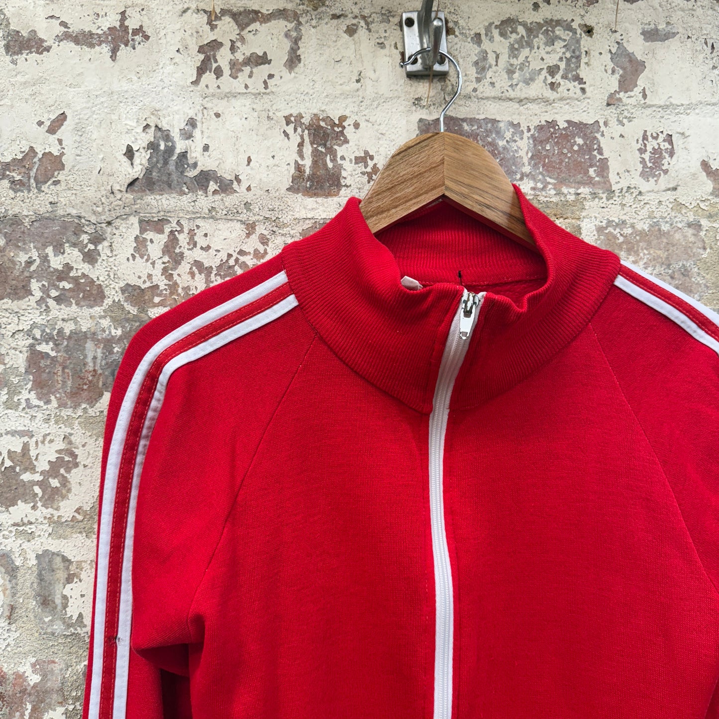1980s Red Zip Up Track Top