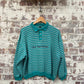1980s Green Striped Button Sweatshirt Jumper