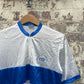 1980s Italian White and Blue Zip Polo Shirt
