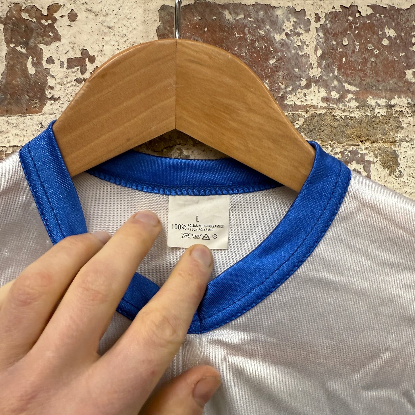 1980s Italian White and Blue Zip Polo Shirt