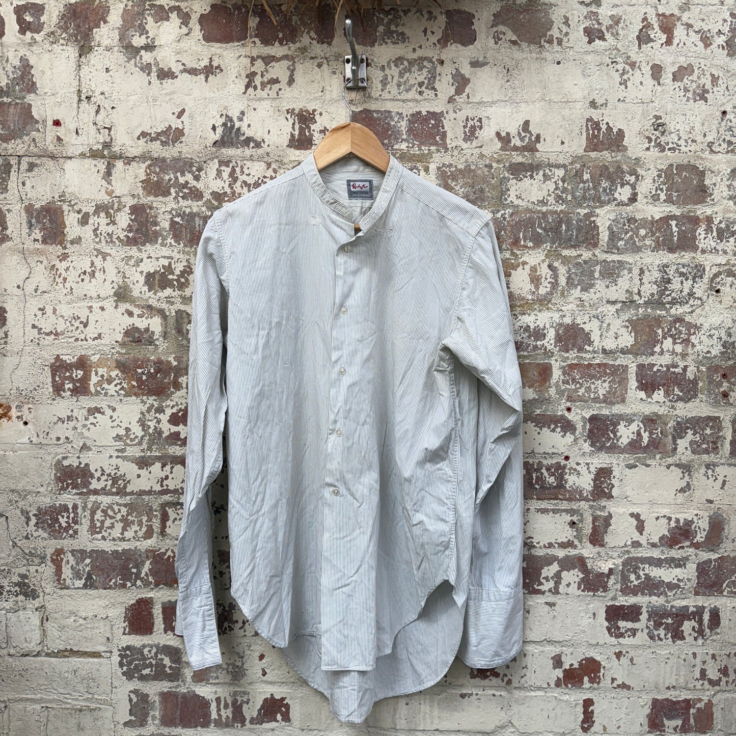 1940s Striped 'Rochester' Collarless Shirt