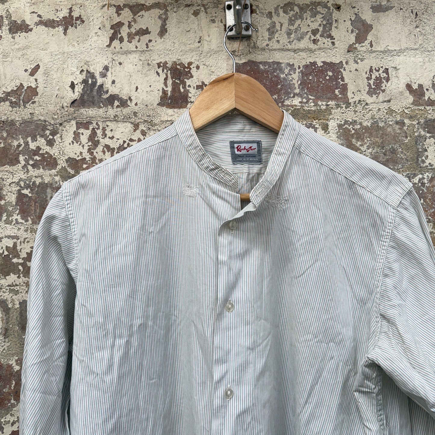 1940s Striped 'Rochester' Collarless Shirt