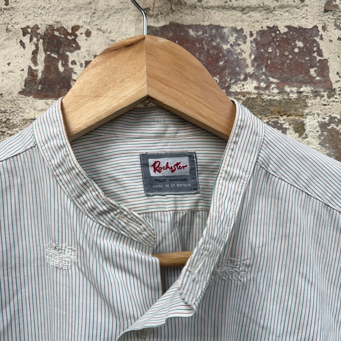 1940s Striped 'Rochester' Collarless Shirt