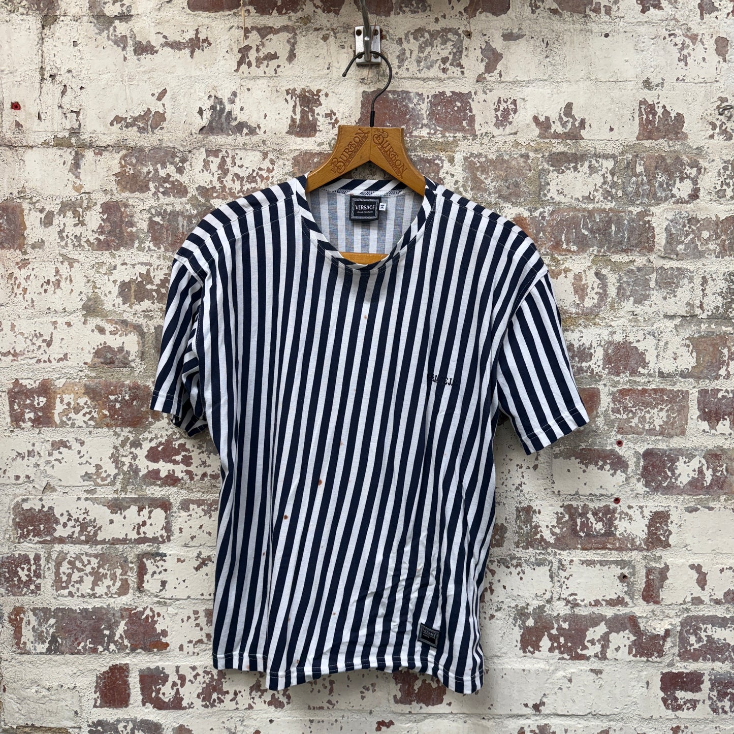 1990s Striped Versace Jeans T-Shirt