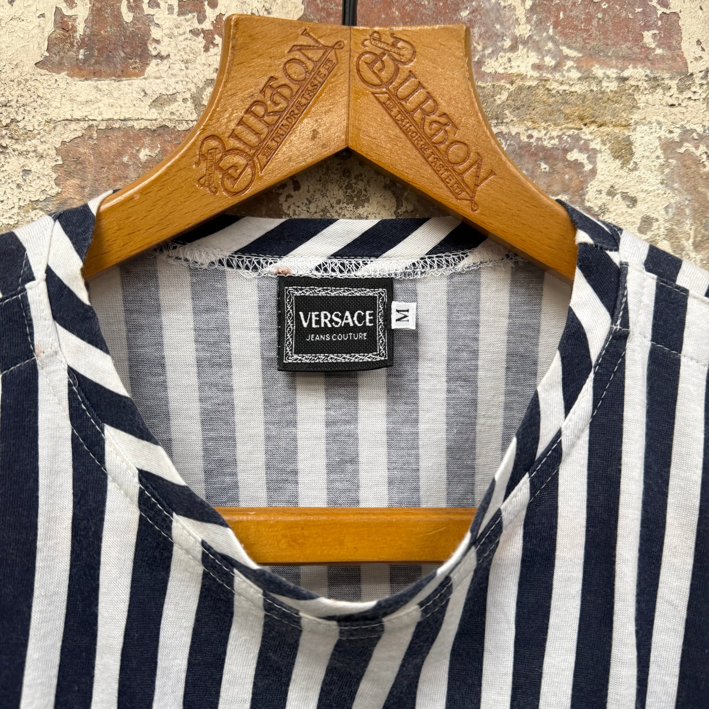 1990s Striped Versace Jeans T-Shirt
